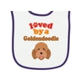 thumbnail image 1 of Inktastic Goldendoodle Dog Quote Baby Terry Cloth Bib, 1 of 3