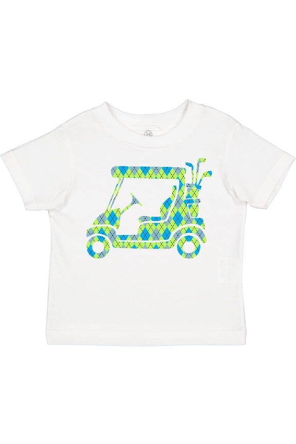 Golf Cart with Argyle Pattern Boys or Girls Toddler T-Shirt