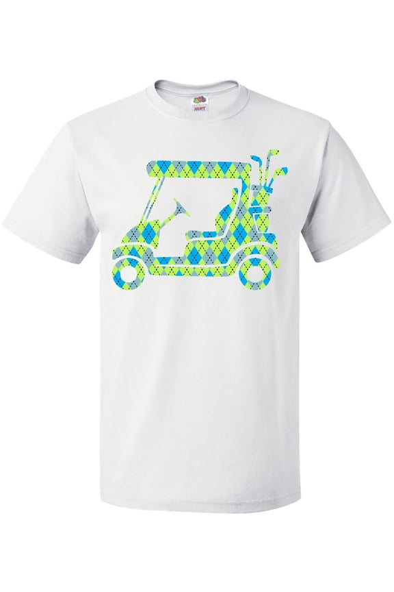 Golf Cart with Argyle Pattern T-Shirt