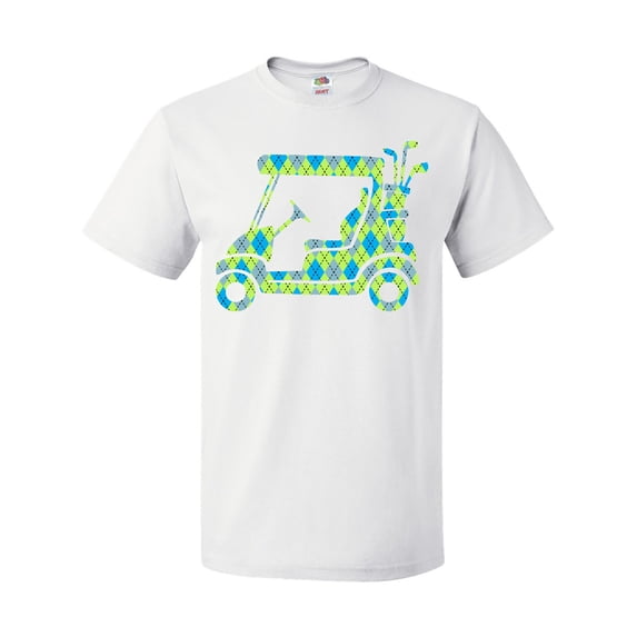 Inktastic Golf Cart with Argyle Pattern T-Shirt