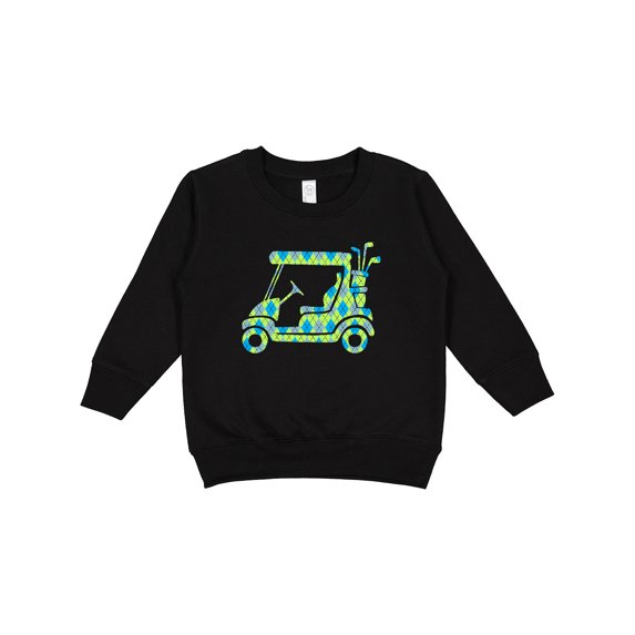 Inktastic Golf Cart with Argyle Pattern Toddler Sweatshirt