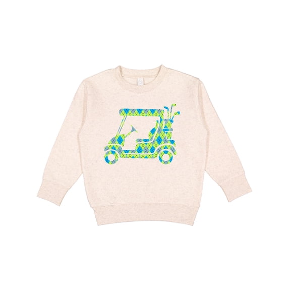 Inktastic Golf Cart with Argyle Pattern Toddler Sweatshirt