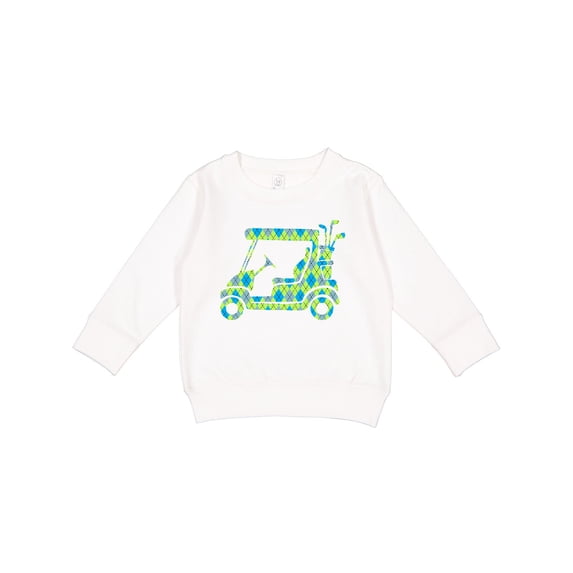 Inktastic Golf Cart with Argyle Pattern Toddler Sweatshirt