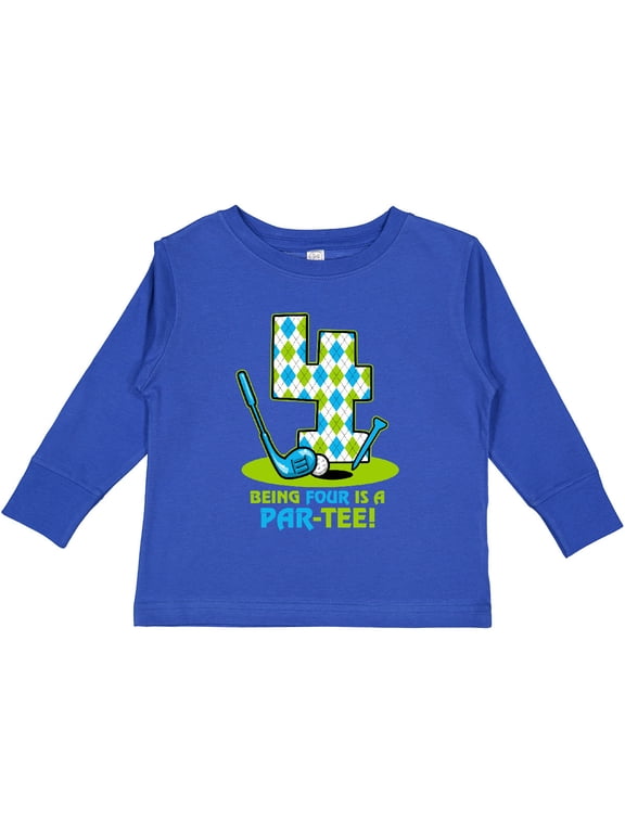 Golf Par-tee 4th Birthday Boys Long Sleeve Toddler T-Shirt