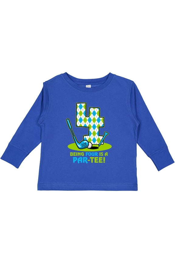 Golf Par-tee 4th Birthday Boys Long Sleeve Toddler T-Shirt