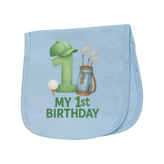 Inktastic Golf Themed My 1st Birthday Baby Burp Cloth