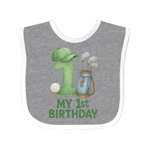 Inktastic Golf Themed My 1st Birthday Boys or Girls Baby Bib