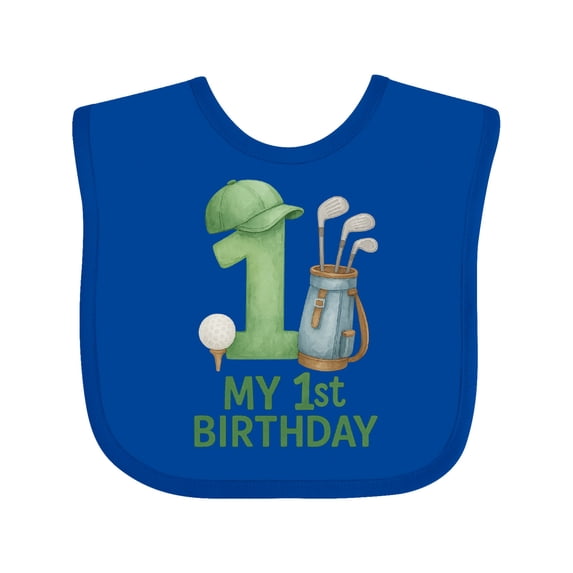 Inktastic Golf Themed My 1st Birthday Boys or Girls Baby Bib