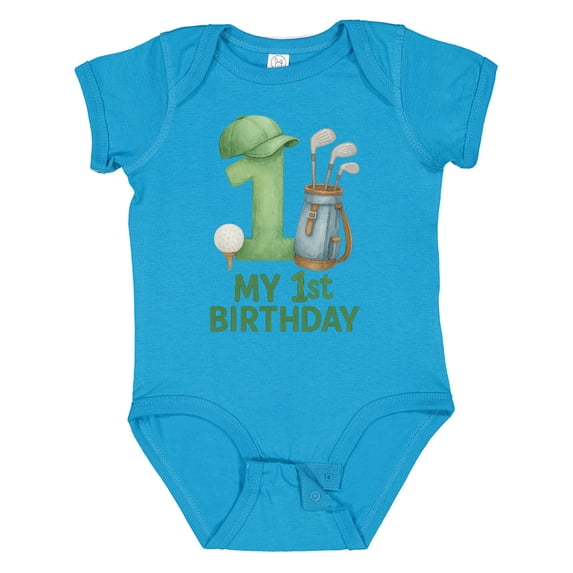 Inktastic Golf Themed My 1st Birthday Boys or Girls Baby Bodysuit