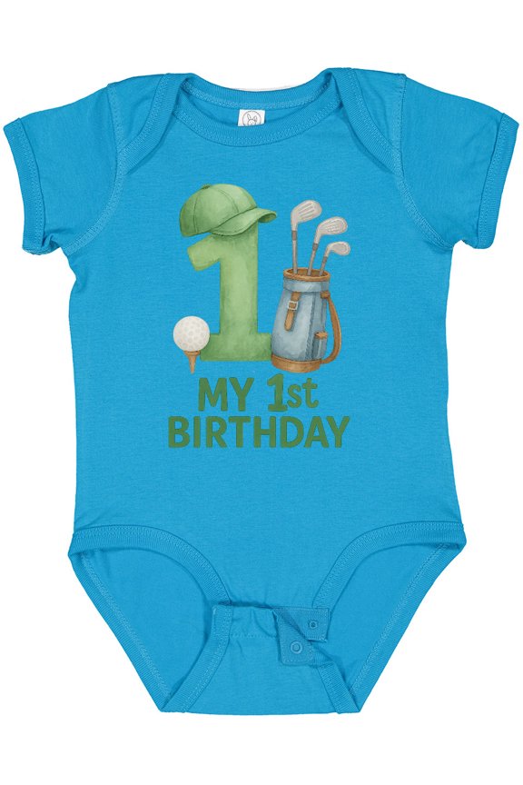 Golf Themed My 1st Birthday Boys or Girls Baby Bodysuit