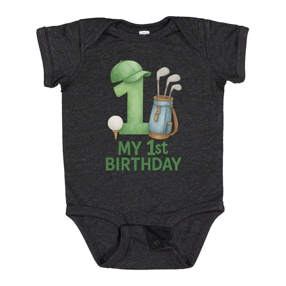 Inktastic Golf Themed My 1st Birthday Boys or Girls Baby Bodysuit