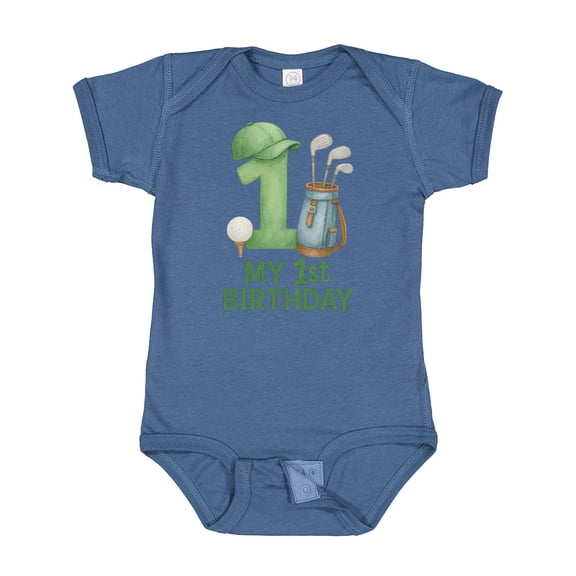 Inktastic Golf Themed My 1st Birthday Boys or Girls Baby Bodysuit