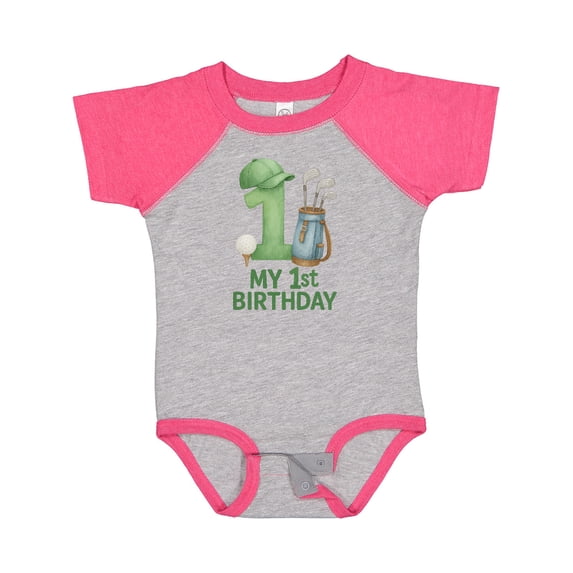 Inktastic Golf Themed My 1st Birthday Boys or Girls Baby Bodysuit