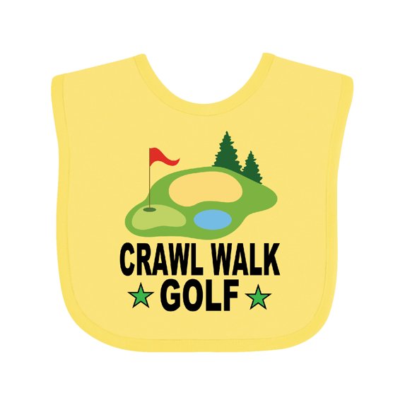 Inktastic Golfing Crawl Walk Golf Boys or Girls Baby Bib