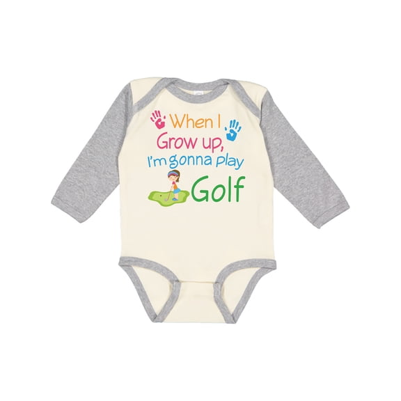 Inktastic Golfing Girls Future Golfer Girls Long Sleeve Baby Bodysuit