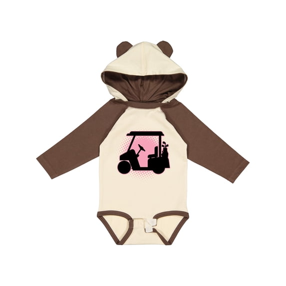 Inktastic Golfing Girls Golf Cart Girls Long Sleeve Baby Bodysuit