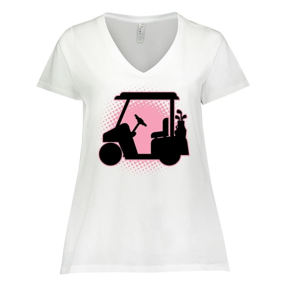 Inktastic Golfing Girls Golf Cart Women's Plus Size V-Neck T-Shirt
