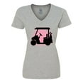 thumbnail image 1 of Inktastic Golfing Girls Golf Cart Women's V-Neck T-Shirt, 1 of 5