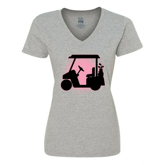 Inktastic Golfing Girls Golf Cart Women's V-Neck T-Shirt