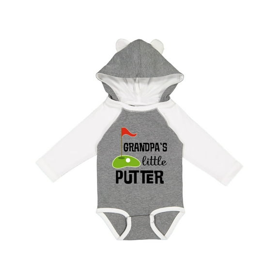 Inktastic Golfing Grandpa Little Putter Boys or Girls Long Sleeve Baby Bodysuit