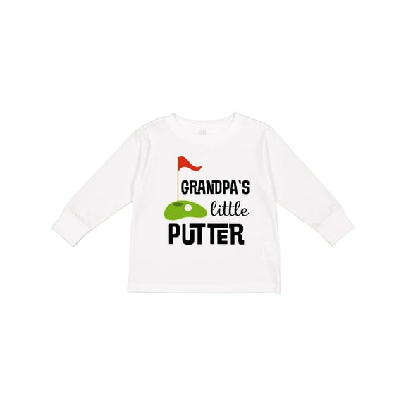 Inktastic Golfing Grandpa Little Putter Boys or Girls Long Sleeve Toddler T-Shirt