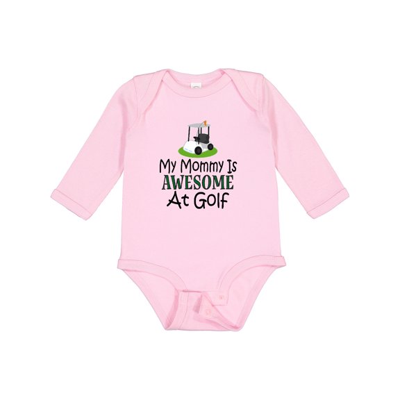 Inktastic Golfing Mommy is Awesome at Golf Boys or Girls Long Sleeve Baby Bodysuit