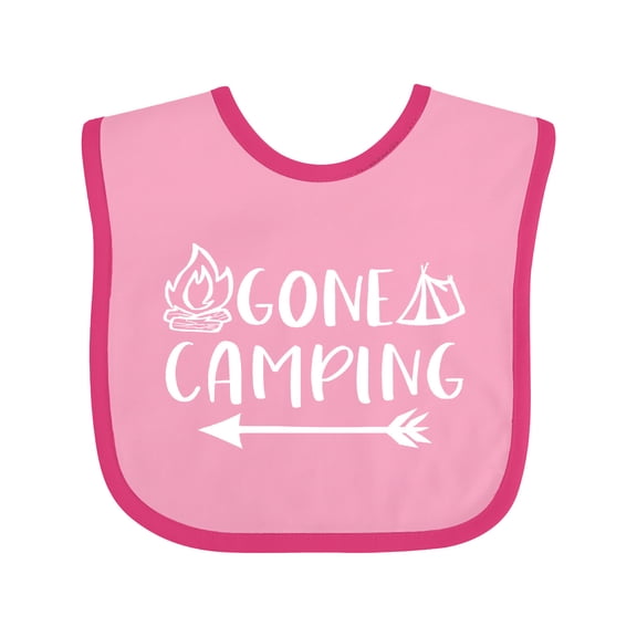 Inktastic Gone Camping Boys or Girls Baby Bib