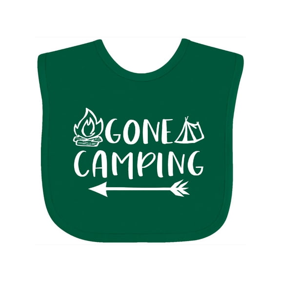 Inktastic Gone Camping Boys or Girls Baby Bib