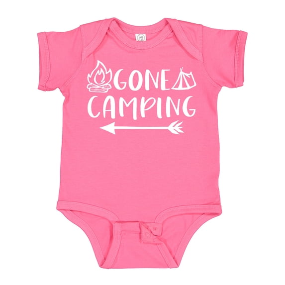 Inktastic Gone Camping Boys or Girls Baby Bodysuit