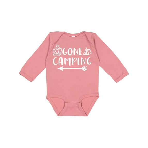 Inktastic Gone Camping Boys or Girls Long Sleeve Baby Bodysuit