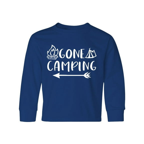 Inktastic Gone Camping Long Sleeve Youth T-Shirt