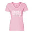 thumbnail image 1 of Inktastic Gone Camping Women's V-Neck T-Shirt, 1 of 5