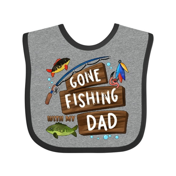 Inktastic Gone Fishing with My Dad Boys or Girls Baby Bib