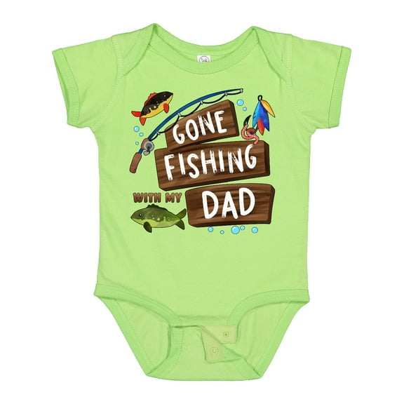 Inktastic Gone Fishing with My Dad Boys or Girls Baby Bodysuit