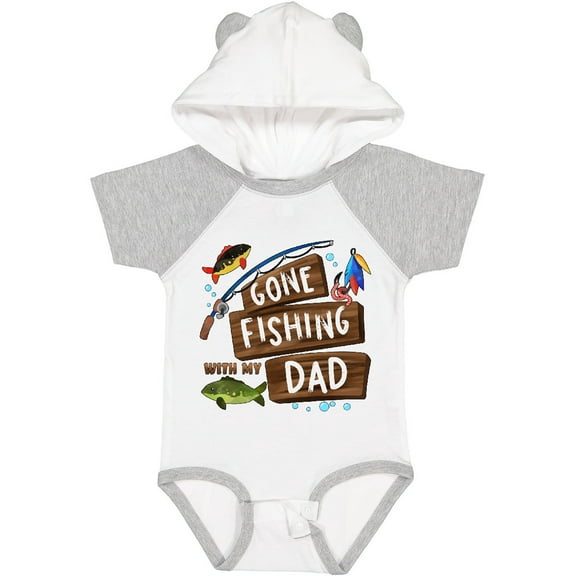 Inktastic Gone Fishing with My Dad Boys or Girls Baby Bodysuit