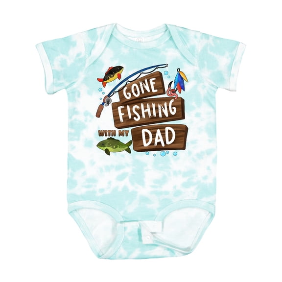 Inktastic Gone Fishing with My Dad Boys or Girls Baby Bodysuit