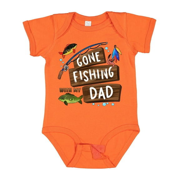Inktastic Gone Fishing with My Dad Boys or Girls Baby Bodysuit
