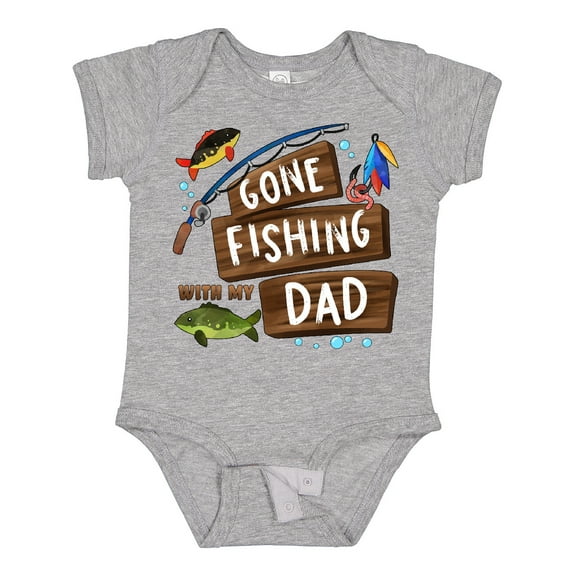 Inktastic Gone Fishing with My Dad Boys or Girls Baby Bodysuit