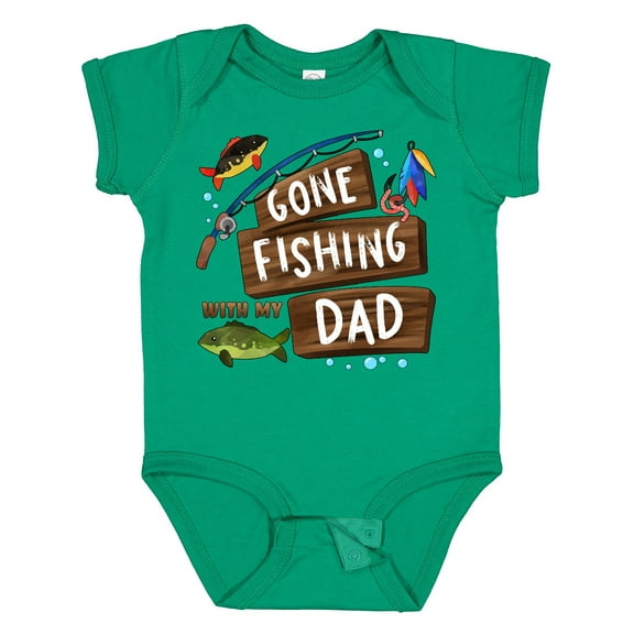 Inktastic Gone Fishing with My Dad Boys or Girls Baby Bodysuit