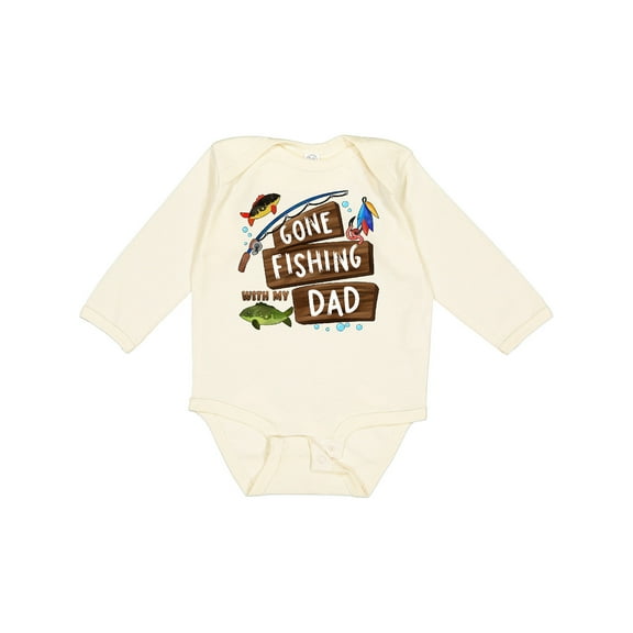 Inktastic Gone Fishing with My Dad Boys or Girls Long Sleeve Baby Bodysuit