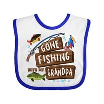 Inktastic Gone Fishing with My Grandpa Boys or Girls Baby Bib