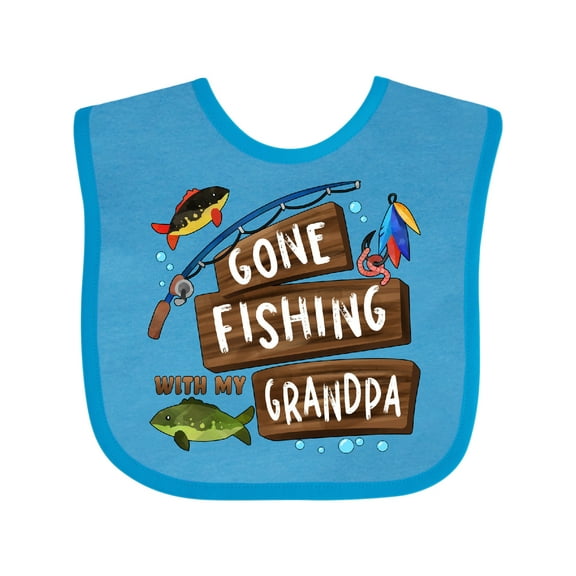 Inktastic Gone Fishing with My Grandpa Boys or Girls Baby Bib