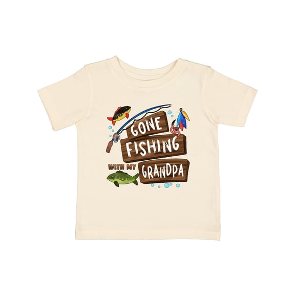 Inktastic Gone Fishing with My Grandpa Boys or Girls Baby T-Shirt