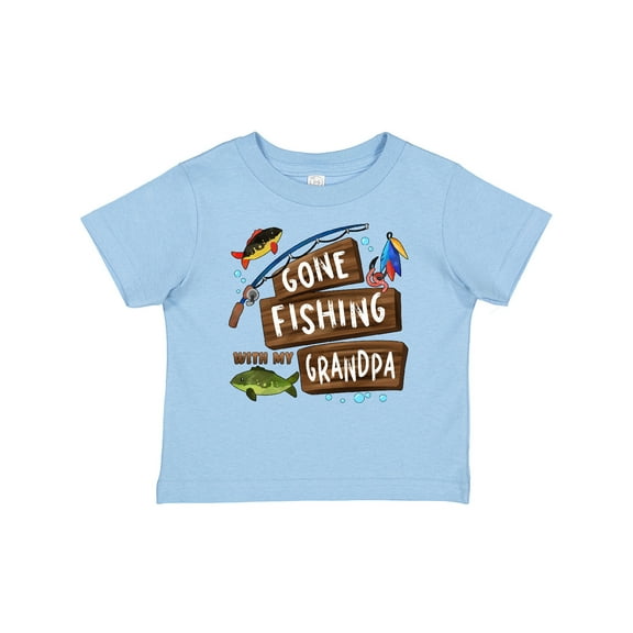 Inktastic Gone Fishing with My Grandpa Boys or Girls Baby T-Shirt