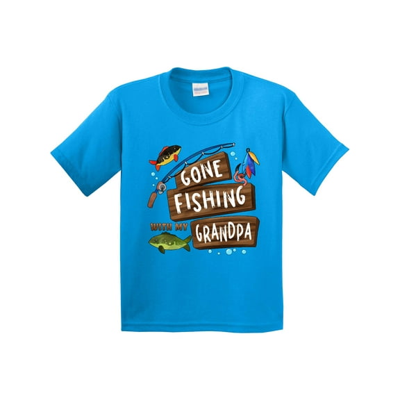 Inktastic Gone Fishing with My Grandpa Youth T-Shirt