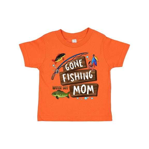 Inktastic Gone Fishing with My Mom Boys or Girls Toddler T-Shirt