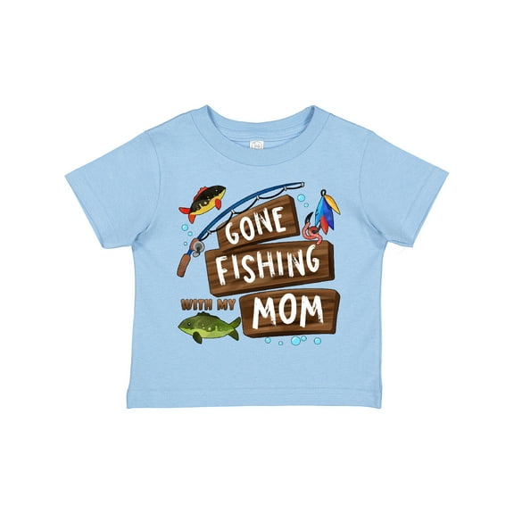 Inktastic Gone Fishing with My Mom Boys or Girls Toddler T-Shirt