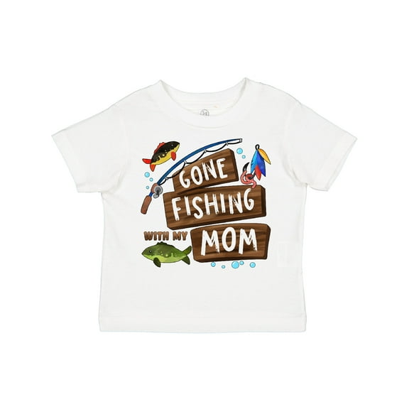 Inktastic Gone Fishing with My Mom Boys or Girls Toddler T-Shirt