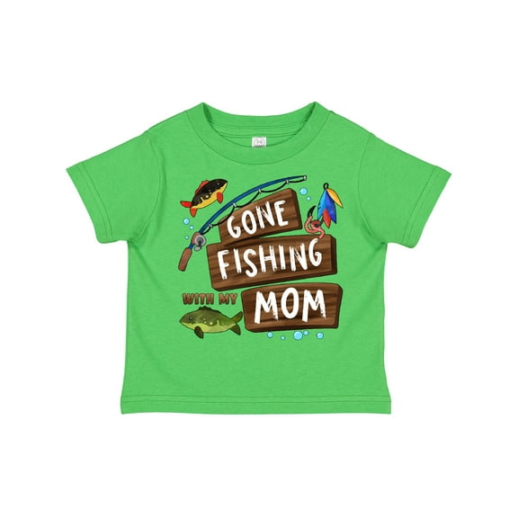 Inktastic Gone Fishing with My Mom Boys or Girls Toddler T-Shirt