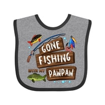 Inktastic Gone Fishing with My Pawpaw Boys or Girls Baby Bib